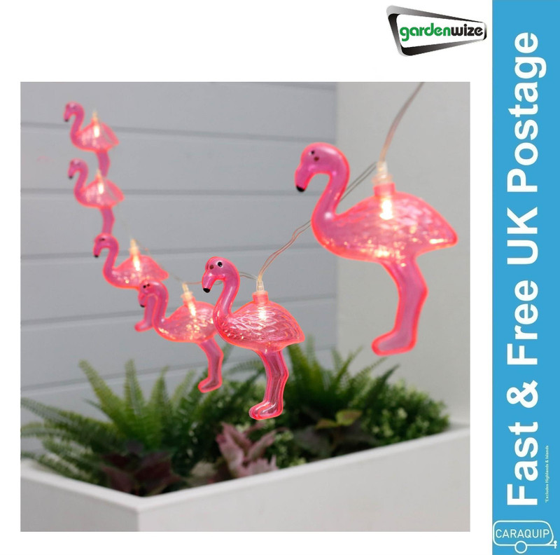 Gardenwize 2m Solar Flamingo LED String Lights (10 Piece)