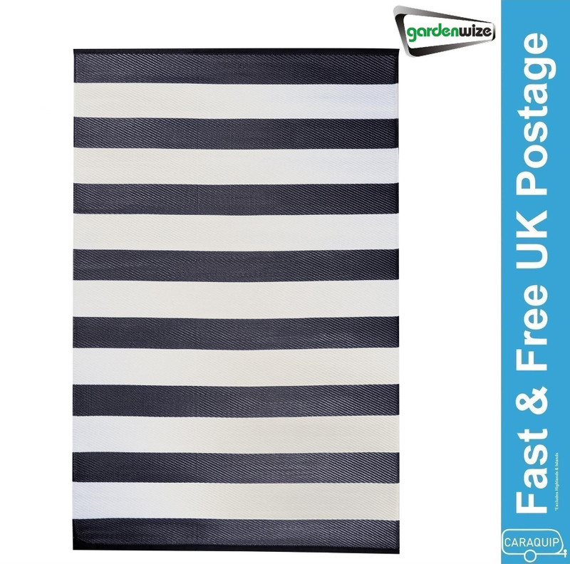 Gardenwize Zebra Stripe Outdoor Rug - 120cm x 180cm (Medium)