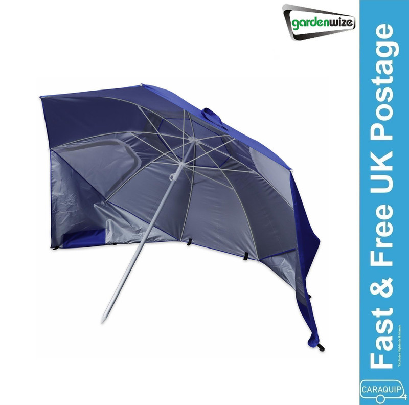 2-in-1 Wind Break & Parasol Umbrella Outdoor Beach