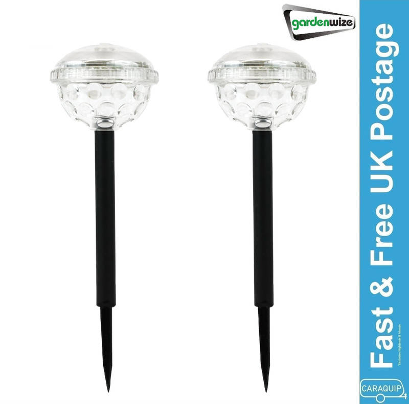 Pair of Solar Disco Stake LED Lights