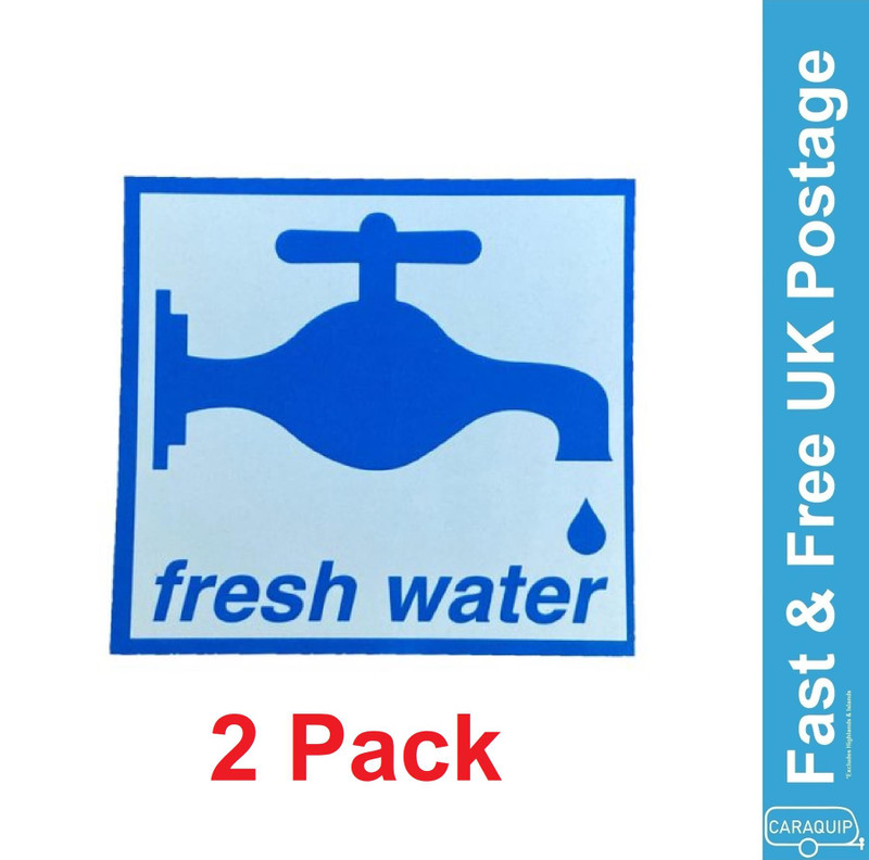 2 x Fresh Water Label Self Adhesive Sticker Caravan Motorhome VW Campervan