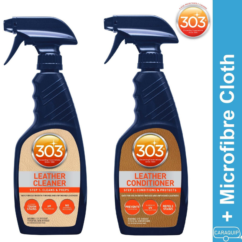 303 Leather Step 1 & 2 Cleaner & Conditioner 16oz + Cloth