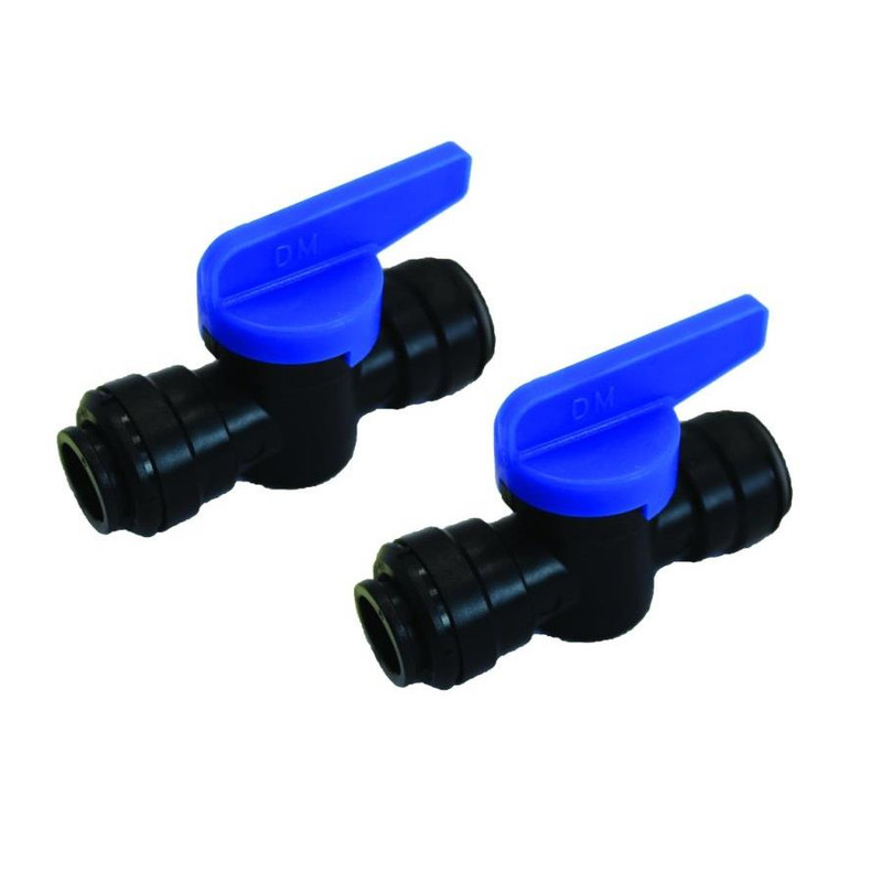 John Guest Push Speed Fit Water Pipe Fitting 12mm In-Line Shutoff Valve x 2