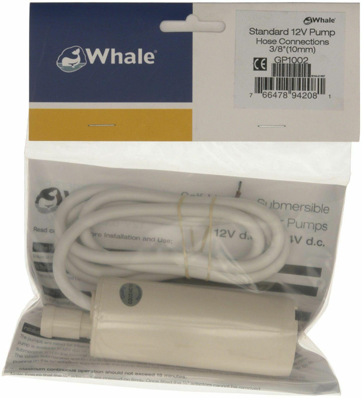 WHALE GP1002 12V Submersible Water Pump + WU7207 Grooved Pressure