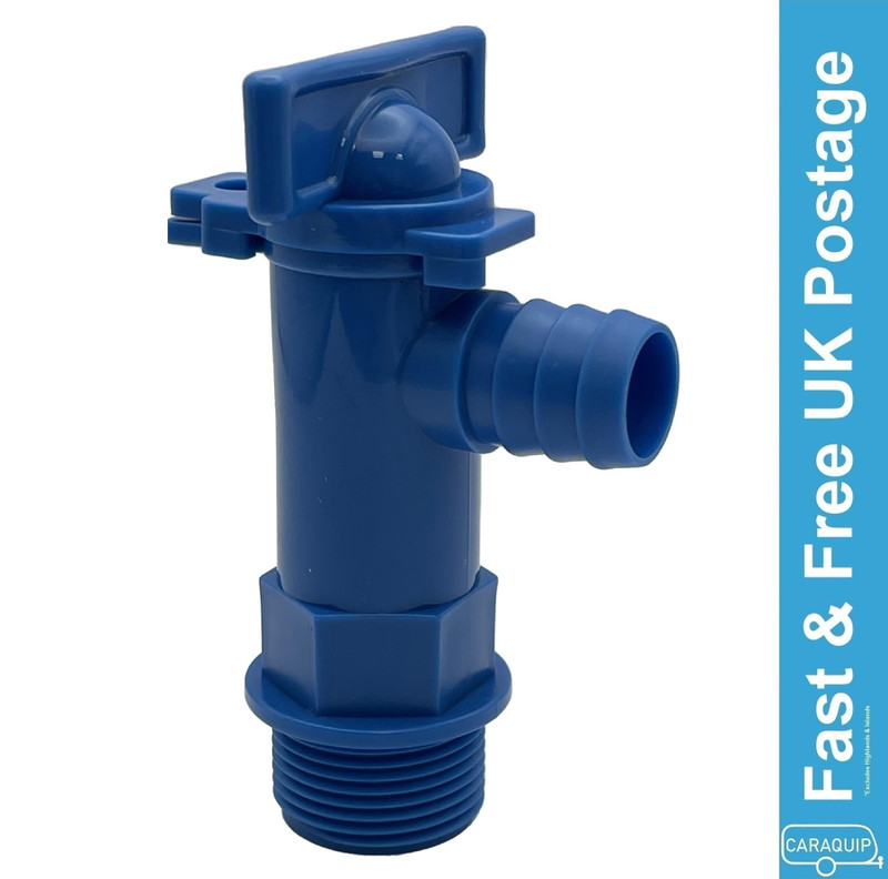 Eldis Blue Fresh Water Drainage Tap Outlet Food Safe Caravan Motorhome