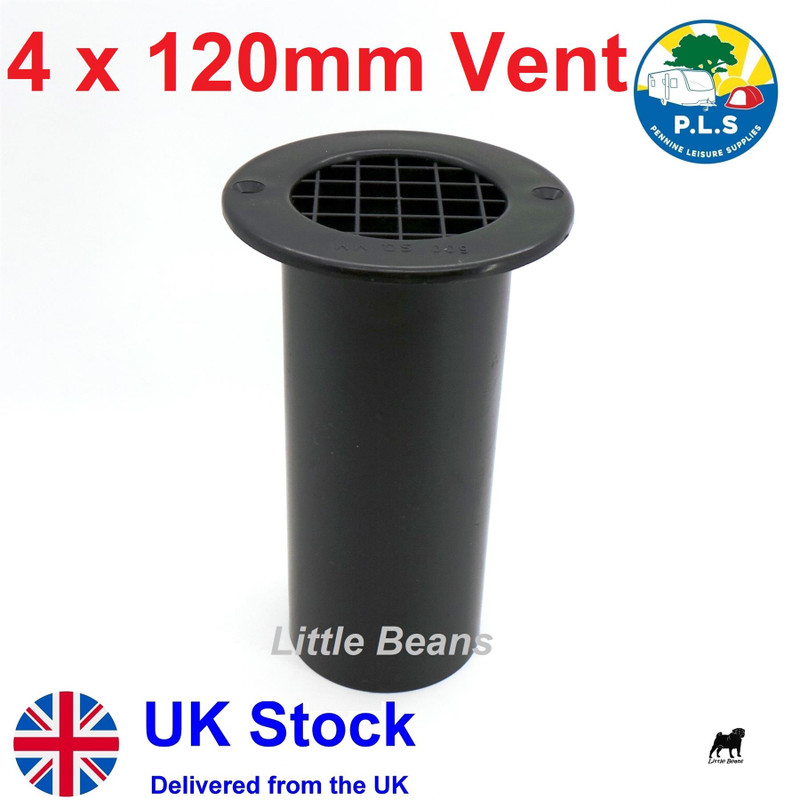 Gas Drop Out Round Floor Vent Campervan Caravan Motorhome Black 75mm x 120mm x 4