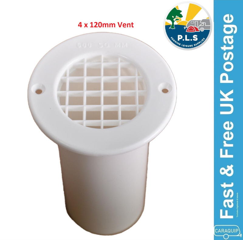 Gas Drop Out Round Floor Vent Campervan Caravan Motorhome White 75mm x 120mm x 4