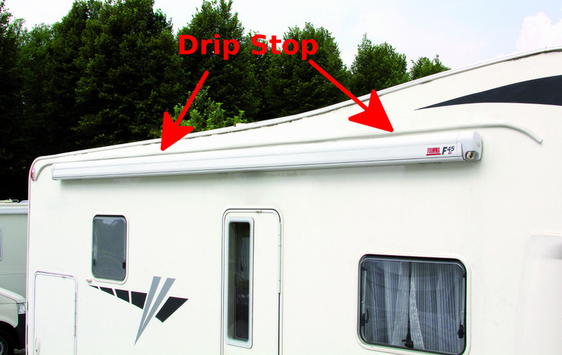 Fiamma Motorhome Drip Stop 1M White Self-Adhesive Mini Rain Gutter - 03922D01-