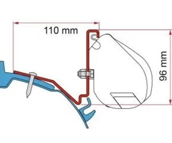 Fiamma F35 Awning Adapter Kit Ford Transit L2 Awning Brackets - 98655Z035