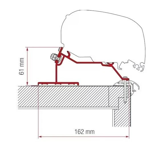 Fiamma F80/F65 Awning Adapter Kit Caravan Roof 320mm - 98655Z068