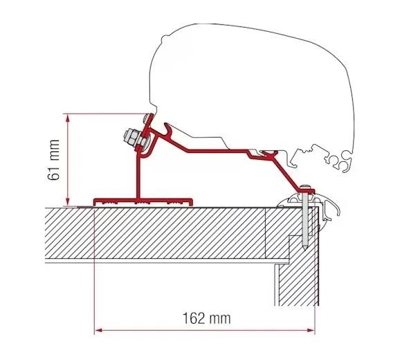 Fiamma F80/F65 Awning Adapter Kit Caravan Roof 450cm - 98655Z073