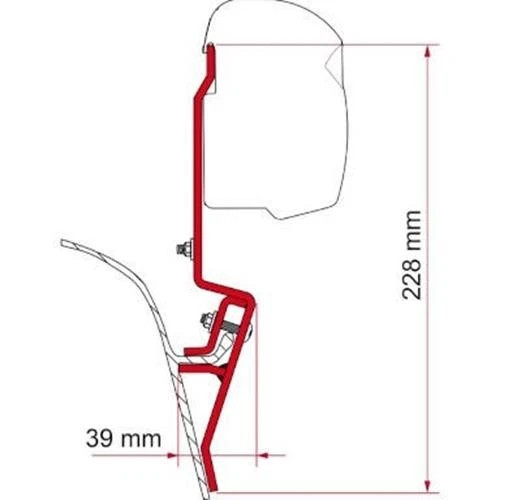 Fiamma Motorhome F45 Adapter Kit VW T3 Awning Mount Brackets - 98655-035