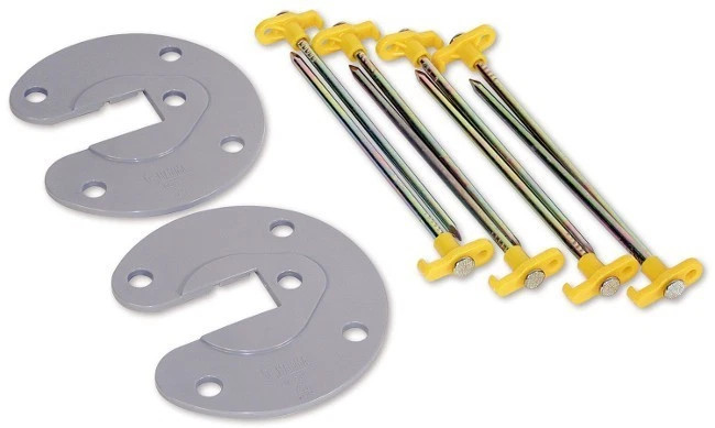 Fiamma Motorhome Awning Plate Kit With 2 Plates & Heavy-Duty Pegs - 98655-724