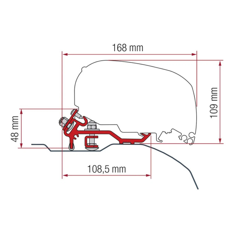 Fiamma Motorhome F80/F65 Adapter Kit For Ducato Low Profile >06 - 98655Z149