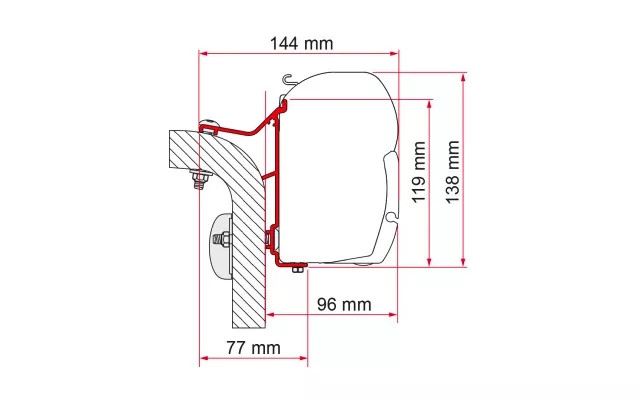 Fiamma Motorhome F45 Awning Adapter Kit For Hymer Van/B2 450cm - 98655-246
