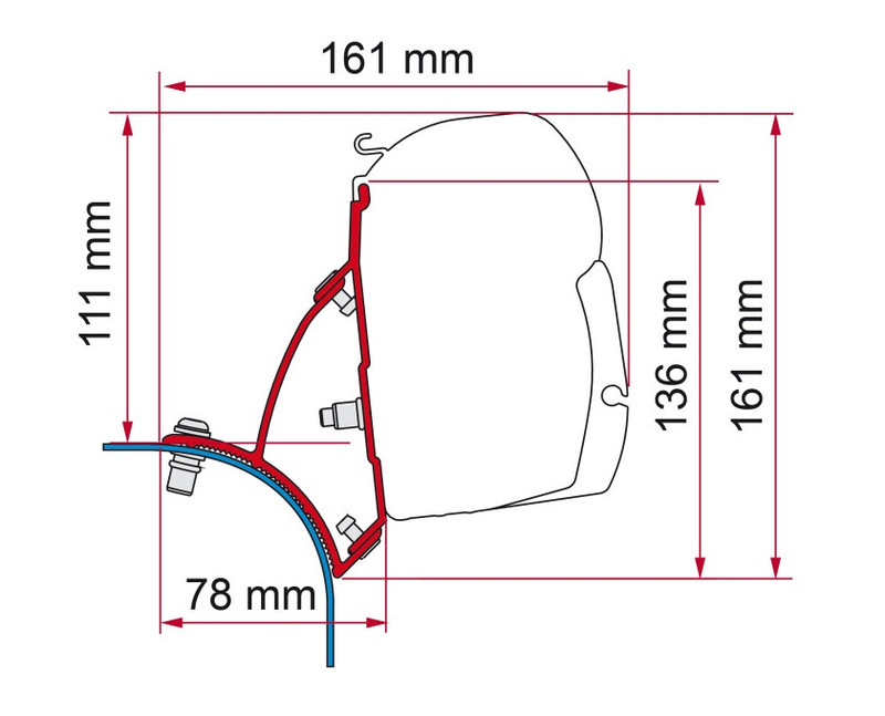 Fiamma Motorhome VW T5-T6 Lift Roof Deep Black RHD Adapter Kit - 98655Z160