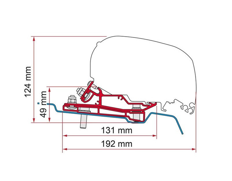 Fiamma Motorhome F80 Ford Transit RHD H3 L4 Awning Bracket Kit - 98655Z164