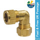 Gas Pipe 5/16 To 1/4 90 Degree Elbow Compression Coupling