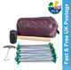 Luxury Tent Peg Kit Bag Mallet Extractor + 20 x Rock Pegs