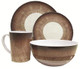 Streetwize Camping Caravan Picnic 16pc Melanine Dinner Set - Stone