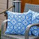 Outdoor Pair Of Scatter Cushions - Jacquard Blue Garden Outdoor Patio
