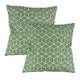 Outdoor Garden Patio Pair Of Scatter Cushions - Green Cube