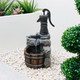 Hand Pump Well Solar Water Feature With Battery Back Up Garden Outdoor Patio