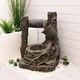 Rustic Brick Well Solar Water Feature With Battery Back-up Garden Outdoor Patio