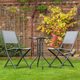 Gardenwize 3 Piece Grey Folding Bistro Set