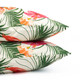 Outdoor Pair of Flamingo Palm Print Scatter Cushions