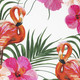 Outdoor Pair of Flamingo Palm Print Scatter Cushions