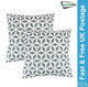 Geometric Print Scatter Cushion Pair - Grey/White