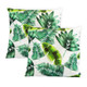 Gardenwize Botanical Green Palms Pattern Pair Of Scatter Cushions