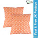 Gardenwize Orange Cube Design Pattern Pair Of Scatter Cushions