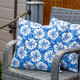 Gardenwize Blue Hawaiian Pattern Pair Of Scatter Cushions