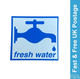 2 x Fresh Water Label Self Adhesive Sticker Caravan Motorhome VW Campervan