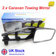 Caravan Towing Mirrors Car Door Wing Mirror Extensions Easy Fit 4x4 Stinger x 2