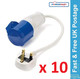 Main Hook Up UK Conversion Lead Plug Adaptor Camping Caravan Site Electric x 10