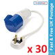 Main Hook Up UK Conversion Lead Plug Adaptor Camping Caravan Site Electric x 30