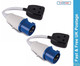 Main Hook Up UK Conversion Lead Socket Adaptor Camping Caravan Site Electric x 2