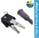 WD Replacement Door Lock Barrel Long Tag c/w 2 Keys Caravan Motorhome - WD082