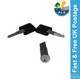 WD Replacement Door Lock Barrel Short Tag c/w 2 Keys Caravan Motorhome - WD030