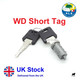 WD Replacement Door Lock Barrel Short Tag c/w 2 Keys Caravan Motorhome - WD030
