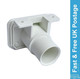 WHITE 28mm Caravan Waste Water Outlet Socket Compatible 28mm Convolute Hose x 3