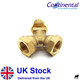 POL Male To 2 x POL Female Extended Brass Propane LPG Gas Pigtail Y Adaptor