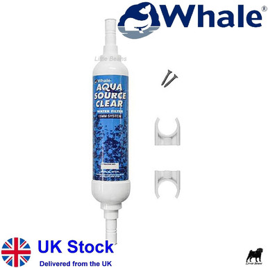 Whale Aquasource Waterfilter – 12 Mm (WF1230) – Voor Flexibele En Semi-stijve Leidingen – Verwijdert Geuren En Smaken – Geschikt Voor 4500 Liter Of 1 Seizoen