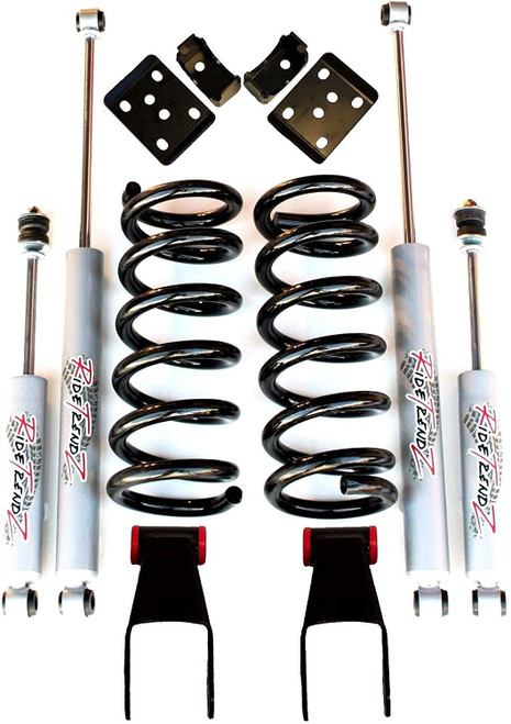 RTZ Dodge Ram 1500 Pickup Truck 02-08 Lowering Kit 3" Front Lowering Drop Coil Springs + 5" Rear Axle Flip Kit + RTZ Primo Nitrogen Gas Charged Shocks V6 Motor 2WD