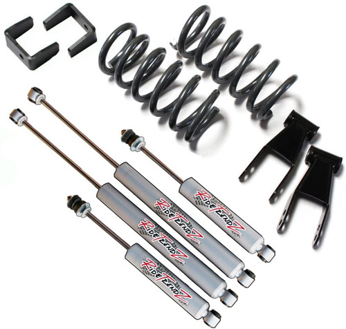 RTZ - Compatible with Ford Ranger Pickup Complete Lowering Kit Front 2" Front Lowering Drop Coil Springs + 3" Rear Axle Flip Kit + RTZ Primo Nitrogen Gas Shocks V6 Motor 2WD