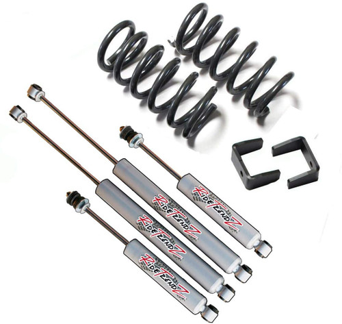 RTZ Ford Ranger Pickup Complete Lowering Kit Front 3" Front Lowering Drop Coil Springs + 5" Rear Axle Flip Kit + RTZ Primo Nitrogen Gas Shocks 6 Cylinder Motor 2WD