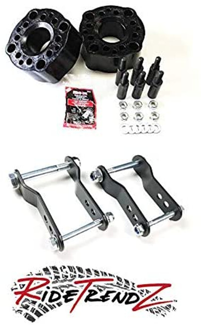 RTZ Toyota Tundra 07-18 Pickup Truck Complete Lift Kit 3" Front Polyurethane Spacers + Rear Adjustable 1-2" Leveling Lift Kit 4wd Black